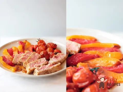 Тунець із запеченими овочами