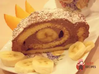 Шоколадно-банановий рулет