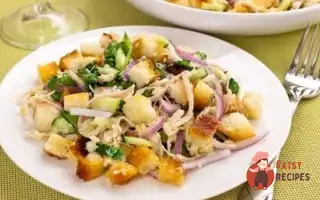 Хрумкий Курячий Салат З Огірками Та Сухариками