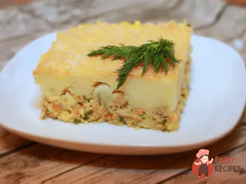 Рибна запіканка з картопляним пюре