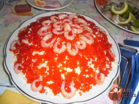 Салат «Креветки під шубою»