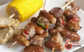 Свинячі Шашлики З Чорізо І Цибулею