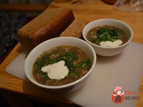 Суп з печериць з перловкою