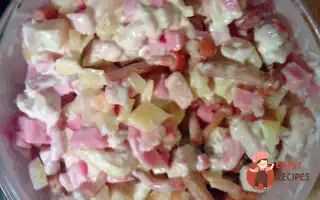 Салат З Куркою, Шинкою, Опеньками Та Ананасом
