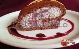 Бісквітний Рулет З Винними Грушами Та Маковим Кремом