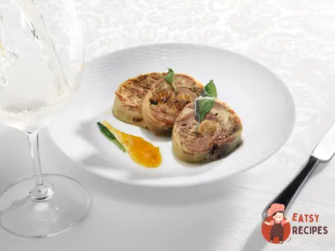Галантин з цісарки, печінки цесарки та білих грибів