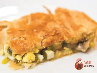 Рибний пиріг з печерицями та пореєм