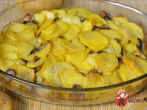 Пісний картопля з печерицями в духовці