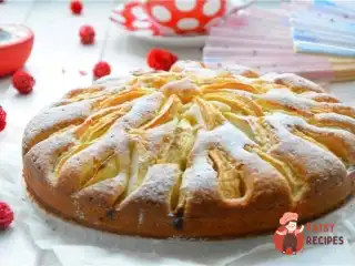 Пиріг з яблуками та ванільним пудингом