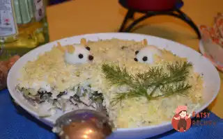 Листковий Салат З Куркою Та Грибами