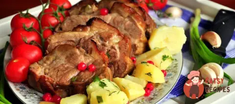 Телятина з картоплею та грибами
