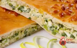 Швидкий Заливний Пиріг Із Зеленою Цибулею Та Яйцем