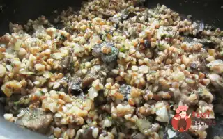 Гречана Каша З Грибами Та Цибулею