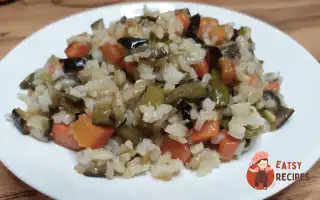 Рис Зі Стручковою Квасолею Та Баклажанами