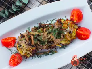 Драники з брокколі зі смаженими глишками