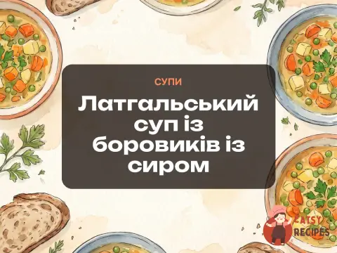 Латгальський суп із боровиків із сиром