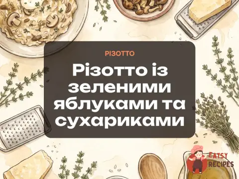 Різотто із зеленими яблуками та сухариками