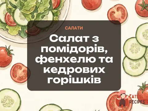 Салат з помідорів, фенхелю та кедрових горішків