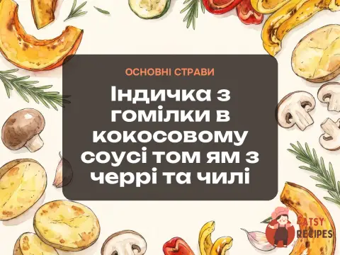 Індичка з гомілки в кокосовому соусі том ям з черрі та чилі