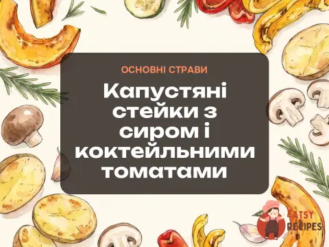 Капустяні стейки з сиром і коктейльними томатами