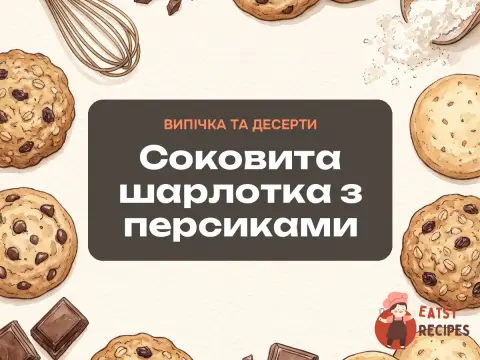 Соковита шарлотка з персиками