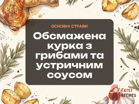 Обсмажена курка з грибами та устричним соусом
