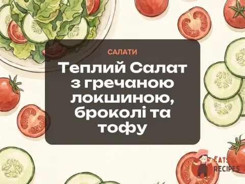 Теплий Салат з гречаною локшиною, броколі та тофу