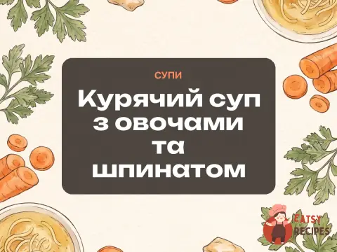 Курячий суп з овочами та шпинатом