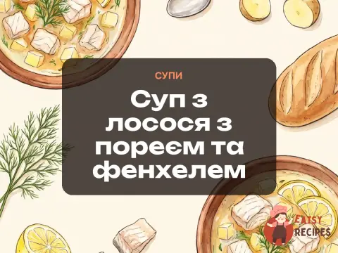 Суп з лосося з пореєм та фенхелем