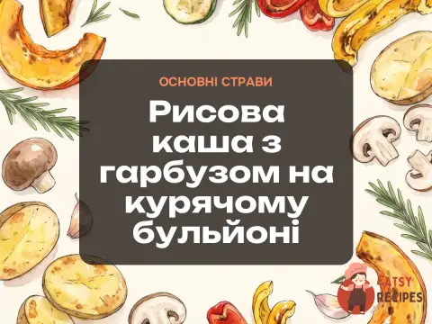 Рисова каша з гарбузом на курячому бульйоні