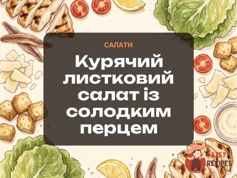 Курячий листковий салат із солодким перцем