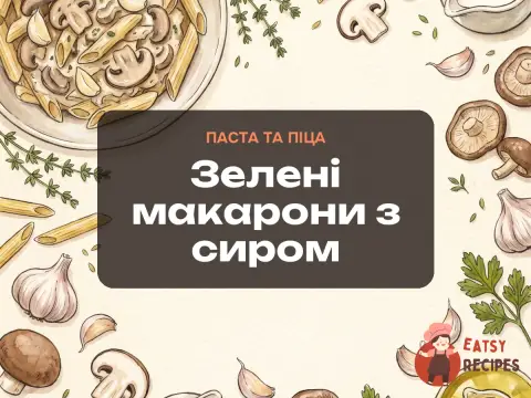 Зелені макарони з сиром