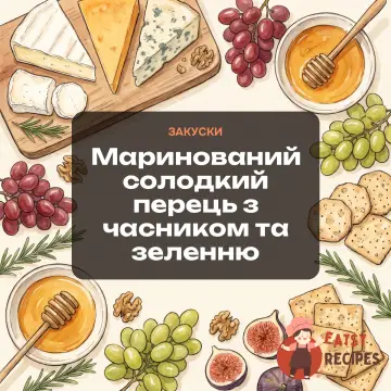 Маринований солодкий перець з часником та зеленню