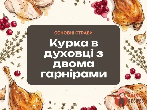 Курка в духовці з двома гарнірами