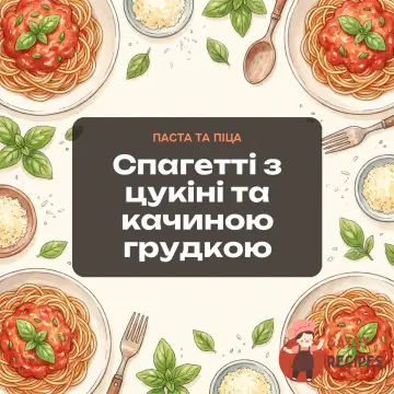 Спагетті з цукіні та качиною грудкою