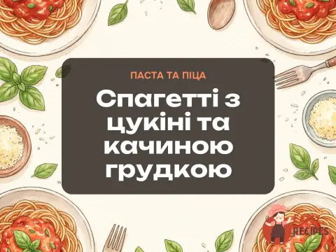 Спагетті з цукіні та качиною грудкою