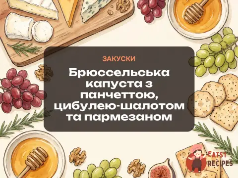 Брюссельська капуста з панчеттою, цибулею-шалотом та пармезаном