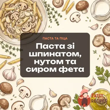 Паста зі шпинатом, нутом та сиром фета