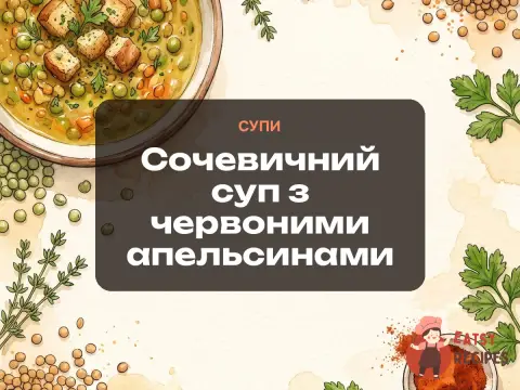 Сочевичний суп з червоними апельсинами