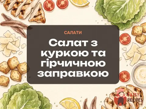 Салат з куркою та гірчичною заправкою