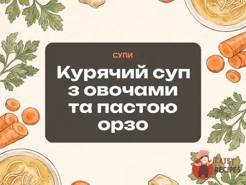Курячий суп з овочами та пастою орзо