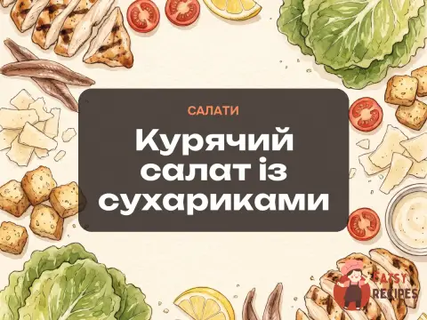 Курячий салат із сухариками