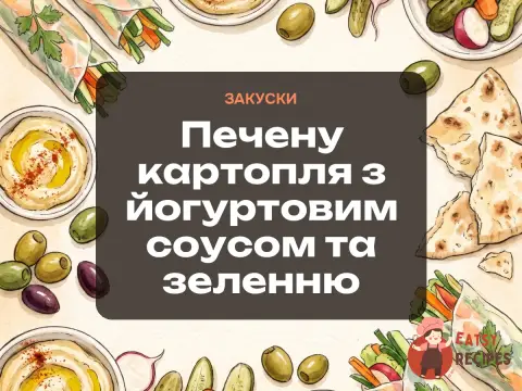 Печену картопля з йогуртовим соусом та зеленню