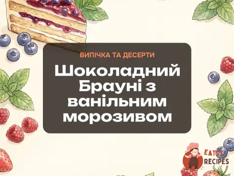 Шоколадний Брауні з ванільним морозивом