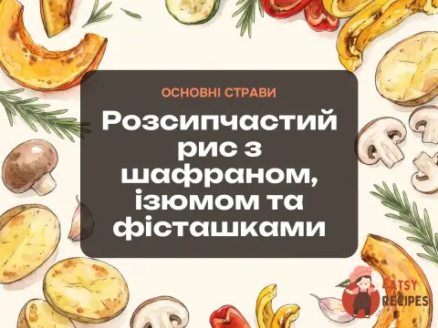 Розсипчастий рис з шафраном, ізюмом та фісташками
