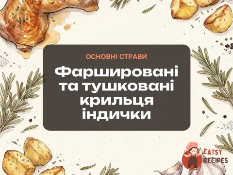 Фаршировані та тушковані крильця індички