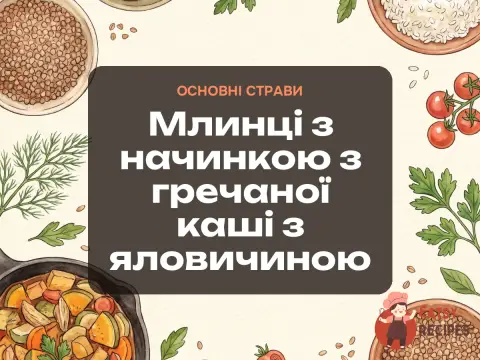 Млинці з начинкою з гречаної каші з яловичиною
