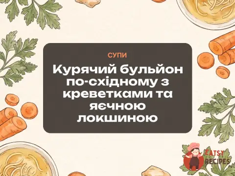 Курячий бульйон по-східному з креветками та яєчною локшиною