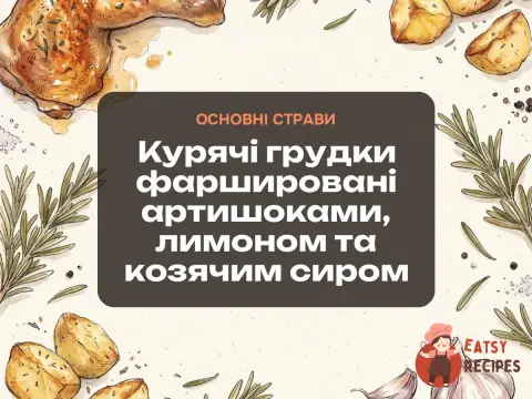 Курячі грудки фаршировані артишоками, лимоном та козячим сиром
