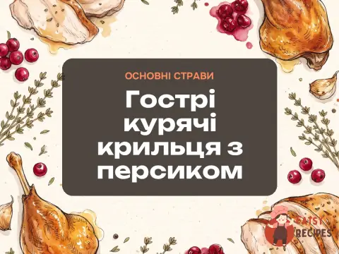 Гострі курячі крильця з персиком